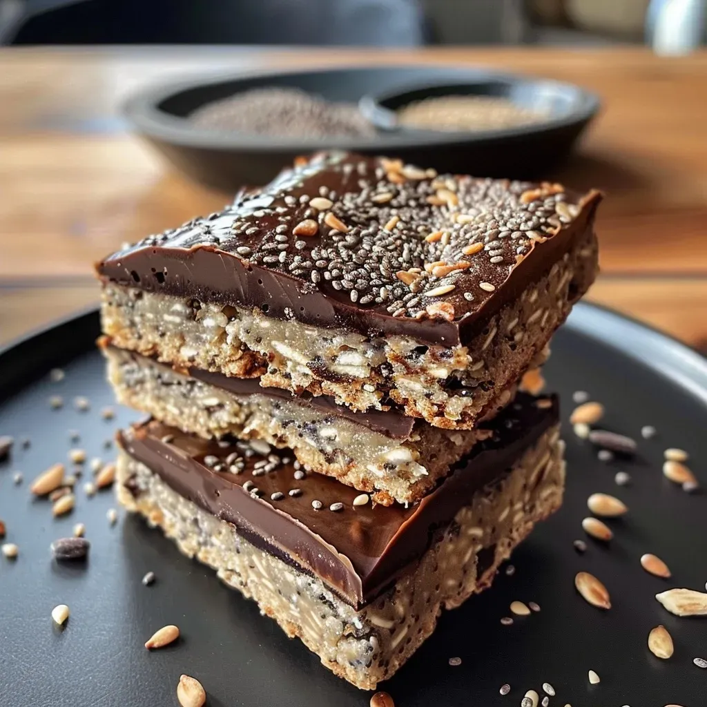 Delicious and colorful barres tendres sans cuisson with visible ingredients like oats and seeds.