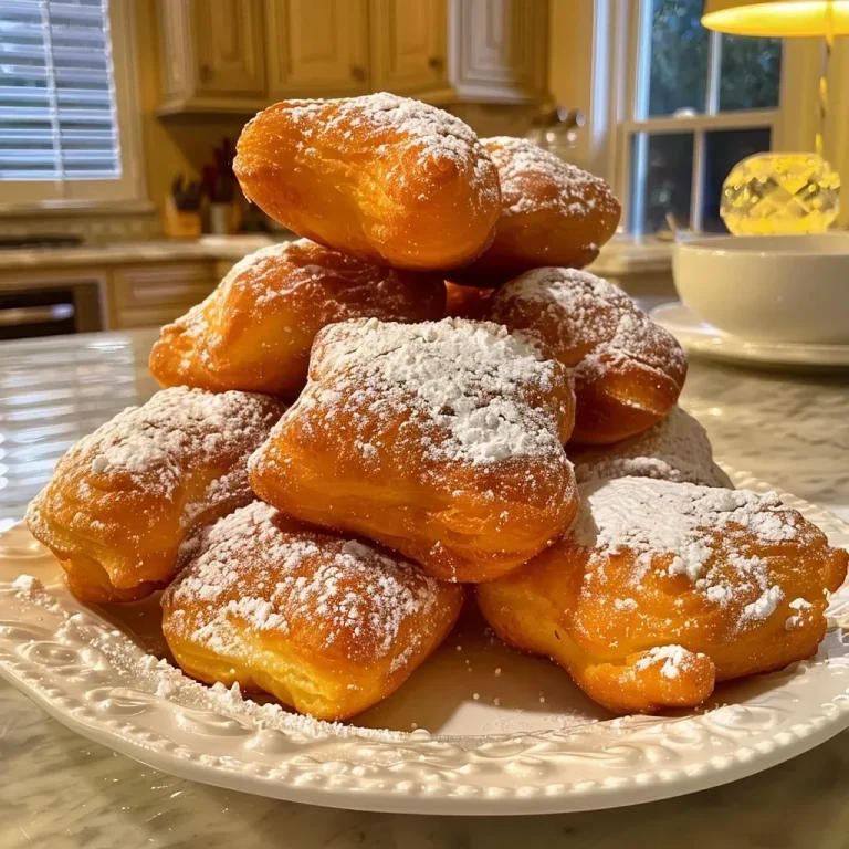 Les beignets de la Nouvelle-Orléans : une douceur à chaque bouchée Close-up of fluffy New Orleans beignets dusted with powdered sugar.