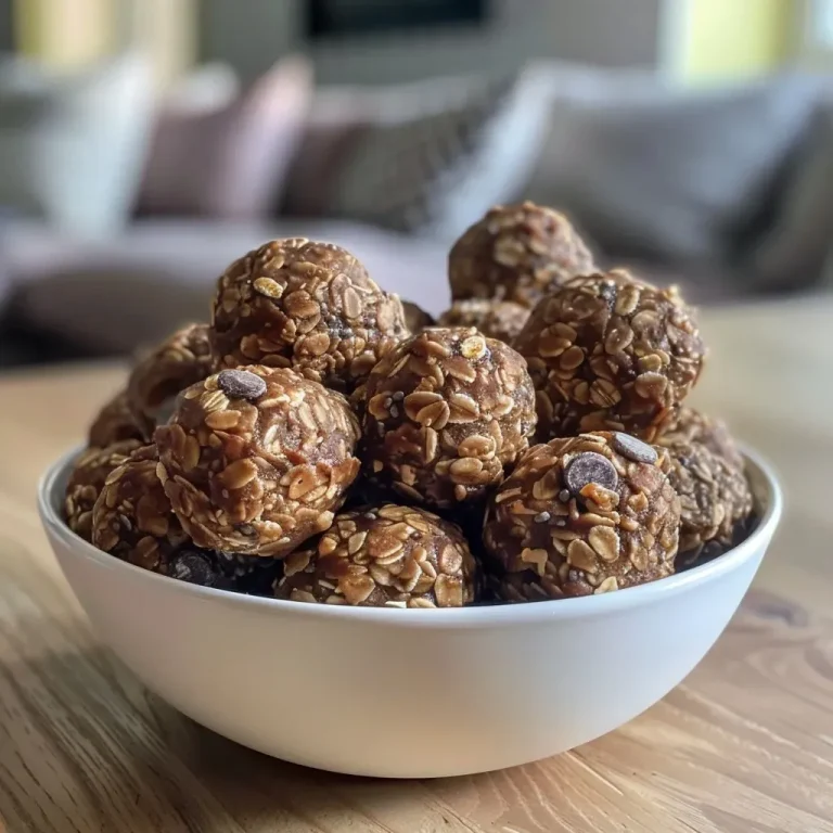 Close-up view of homemade energy balls with a shiny exterior, showcasing their round shape and texture.