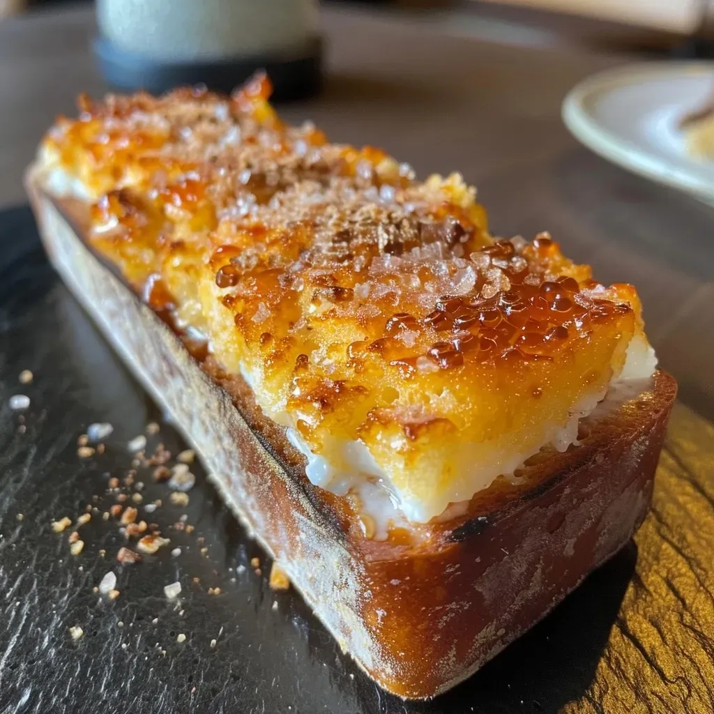 Side view of a delicious buche salée made with potimarron, highlighting its creamy filling.