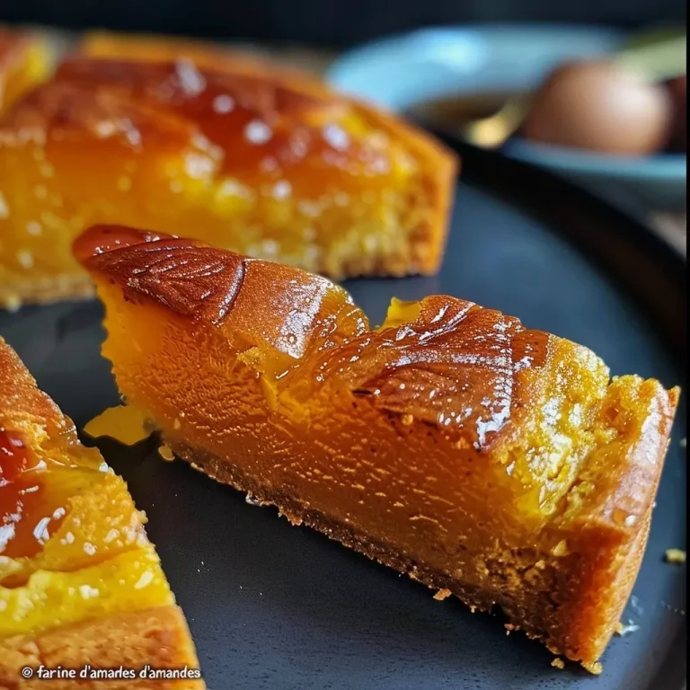 Close-up of a slice of pumpkin cake with a moist texture and visible nuts.