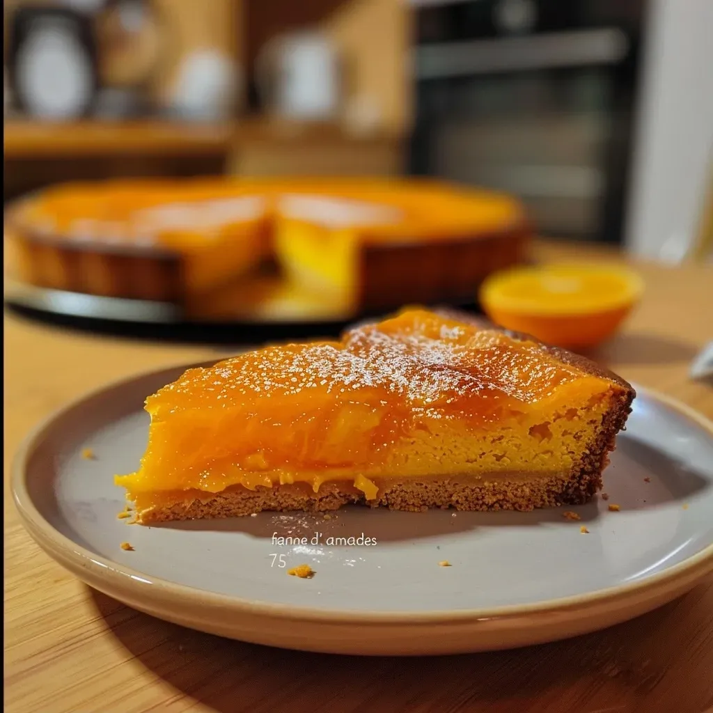 Side view of a pumpkin cake topped with a light dusting of powdered sugar and surrounded by hazelnuts.