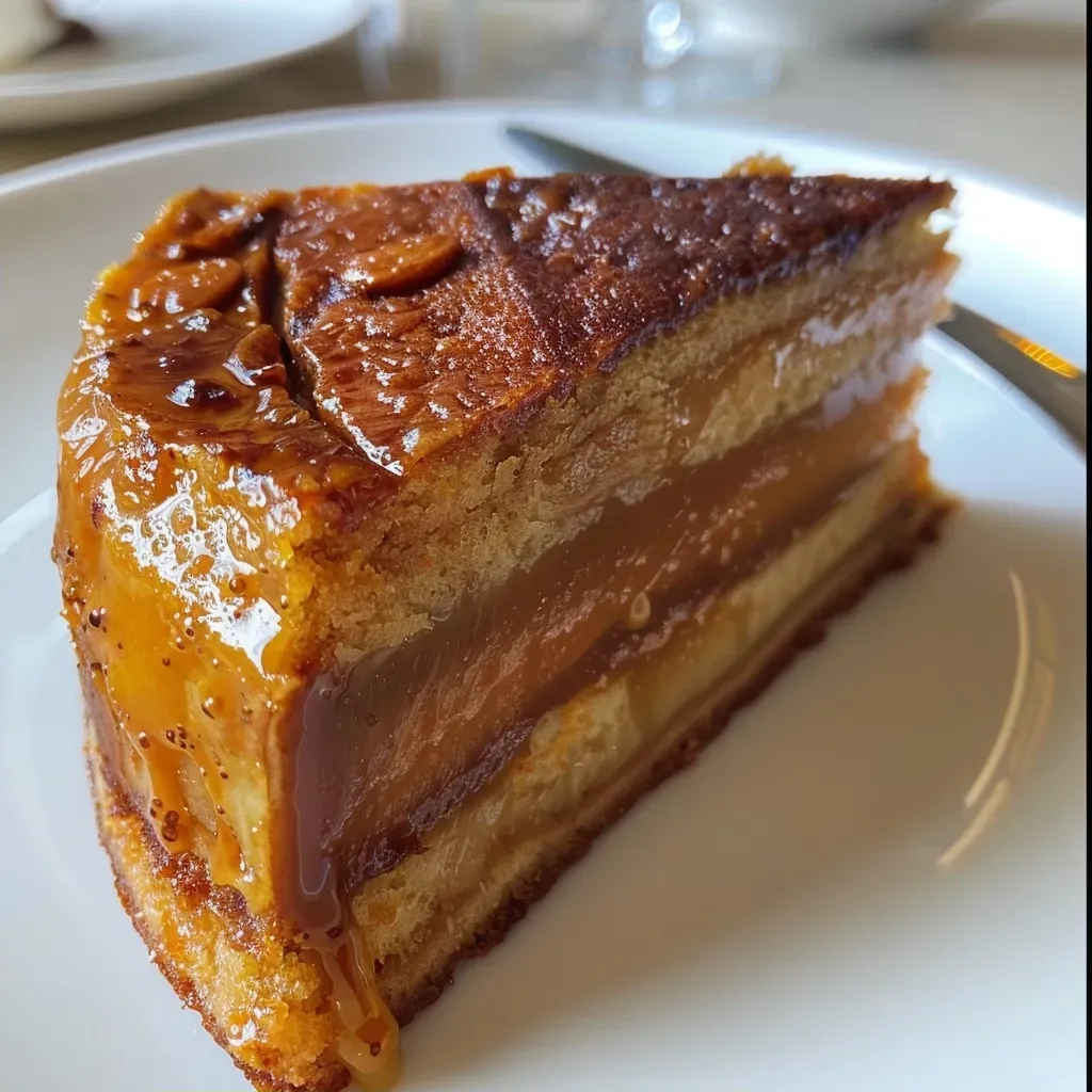 Side view of a delicious cake à la crème de marrons, highlighting its rich layers and glossy exterior.