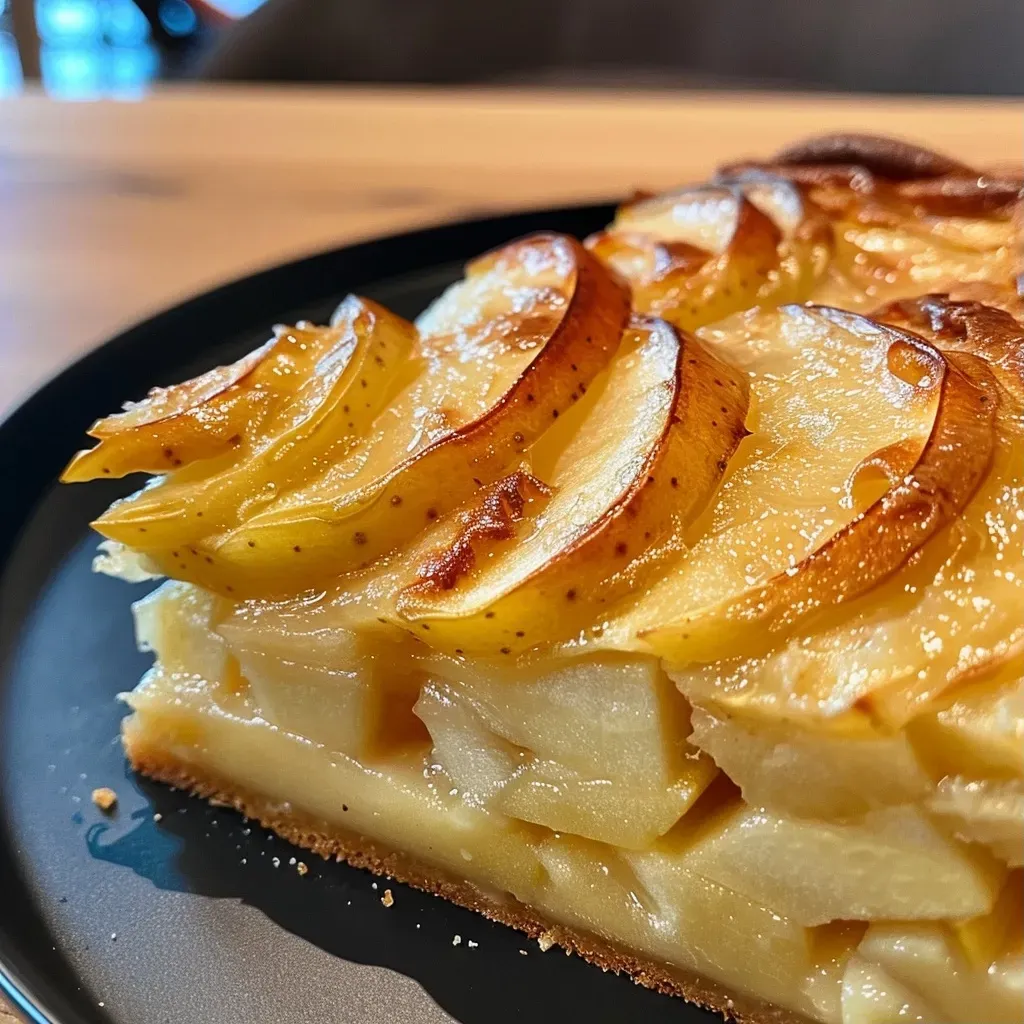 Close-up of a moist spiced apple cake, showcasing its textured exterior.