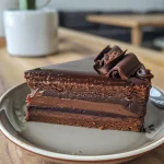 Close-up view of a chocolate and peanut butter fondant cake, showcasing its rich texture.