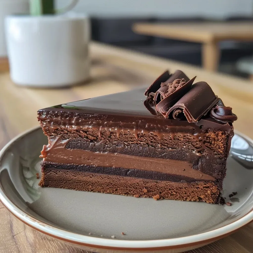 Close-up view of a chocolate and peanut butter fondant cake, showcasing its rich texture.