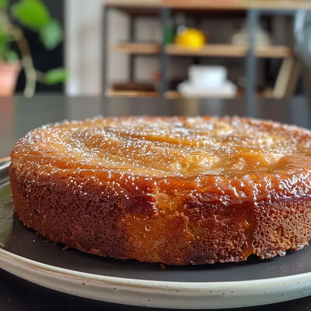 Side view image of a delectable cake made with pumpkin and hazelnuts, highlighted by its inviting crust.