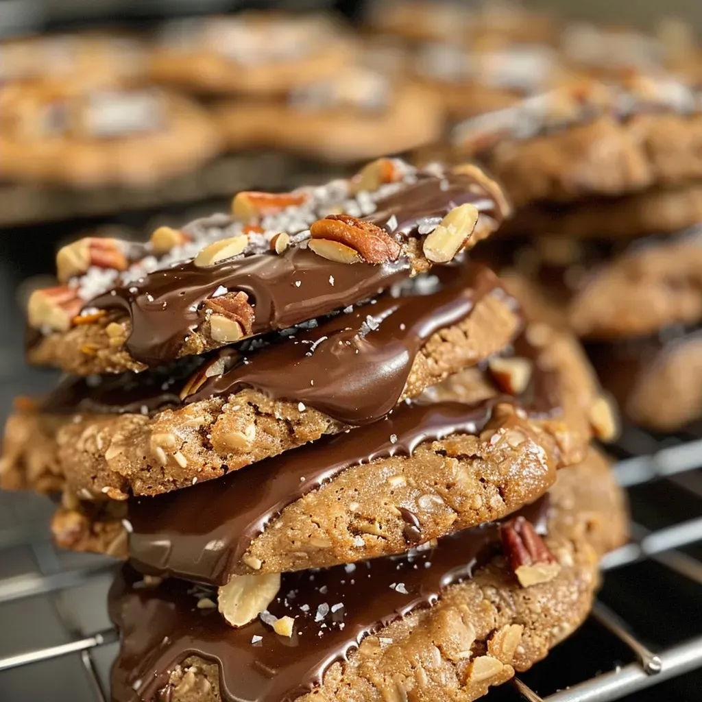 Detailed image of delicious caramel cookies with a glossy surface, highlighting their rich color and chewy appearance.