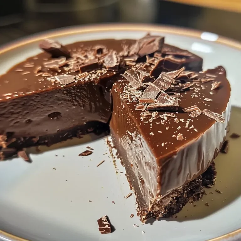 A close-up view of a dark chocolate crème dessert in a glass dish.