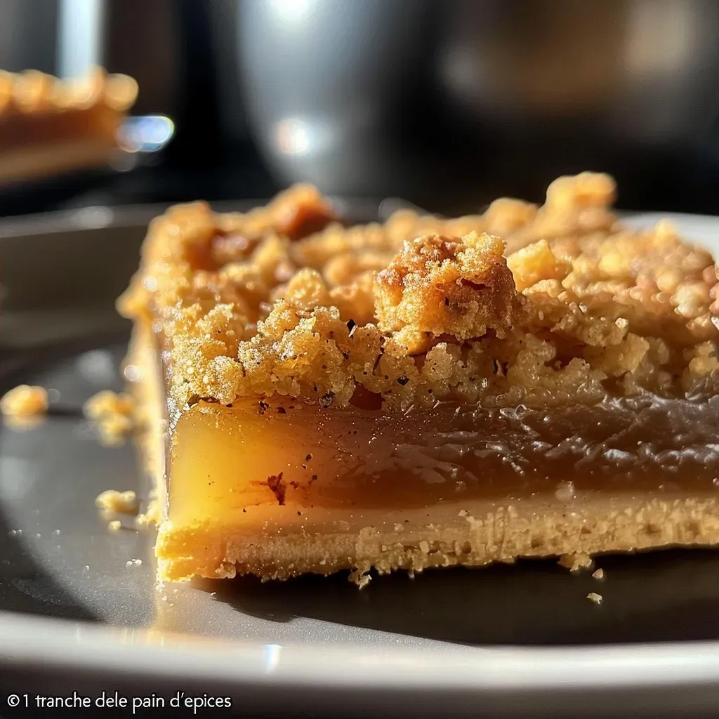Side view of delectable foie gras crumble garnished with fresh figs.