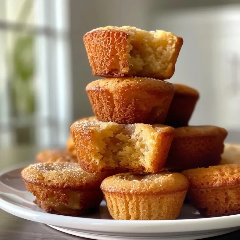 Close-up view of golden brown financiers displayed on a plate.