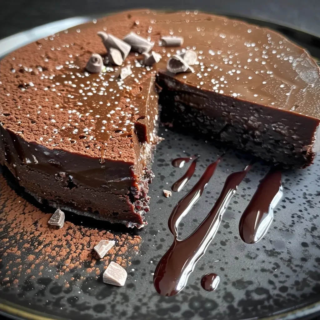 A tantalizing slice of fondant chocolat potiron showcasing its gooey center.
