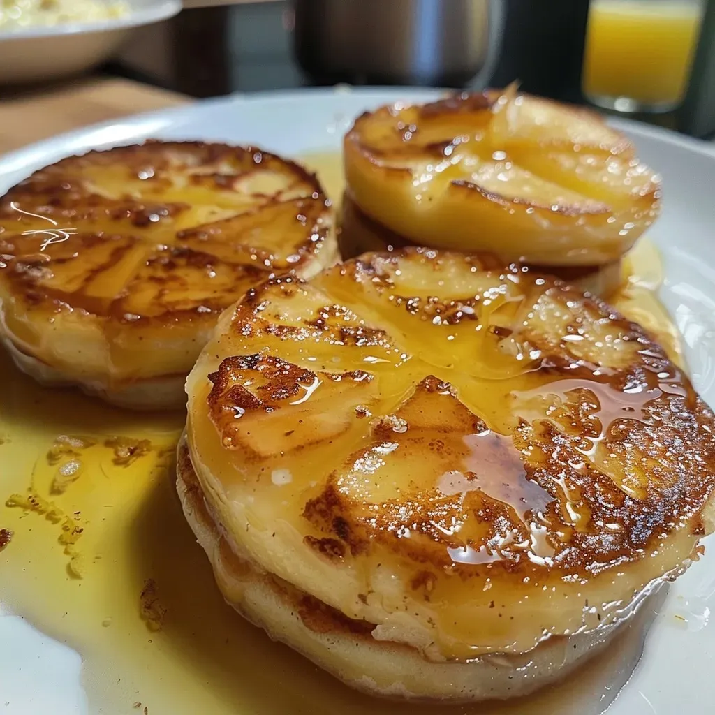 Delicious galettes au sirop d'érable arranged attractively with syrup drizzle.