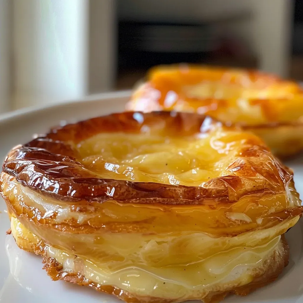 Side view of juicy galettes moelleuses featuring golden brown edges and visible raisins.