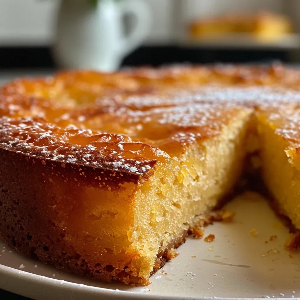 ['Side view of a golden-brown gâteau à la cannelle with a glossy finish, showcasing its moist texture.', 'Close-up of a cinnamon cake slice, highlighting its rich color and crumb structure.', 'Detailed shot of a cinnamon cake, emphasizing its buttery sheen and crumbly layers.', 'Side angle view of a fluffy gâteau à la cannelle, with visible cinnamon dust on top.']