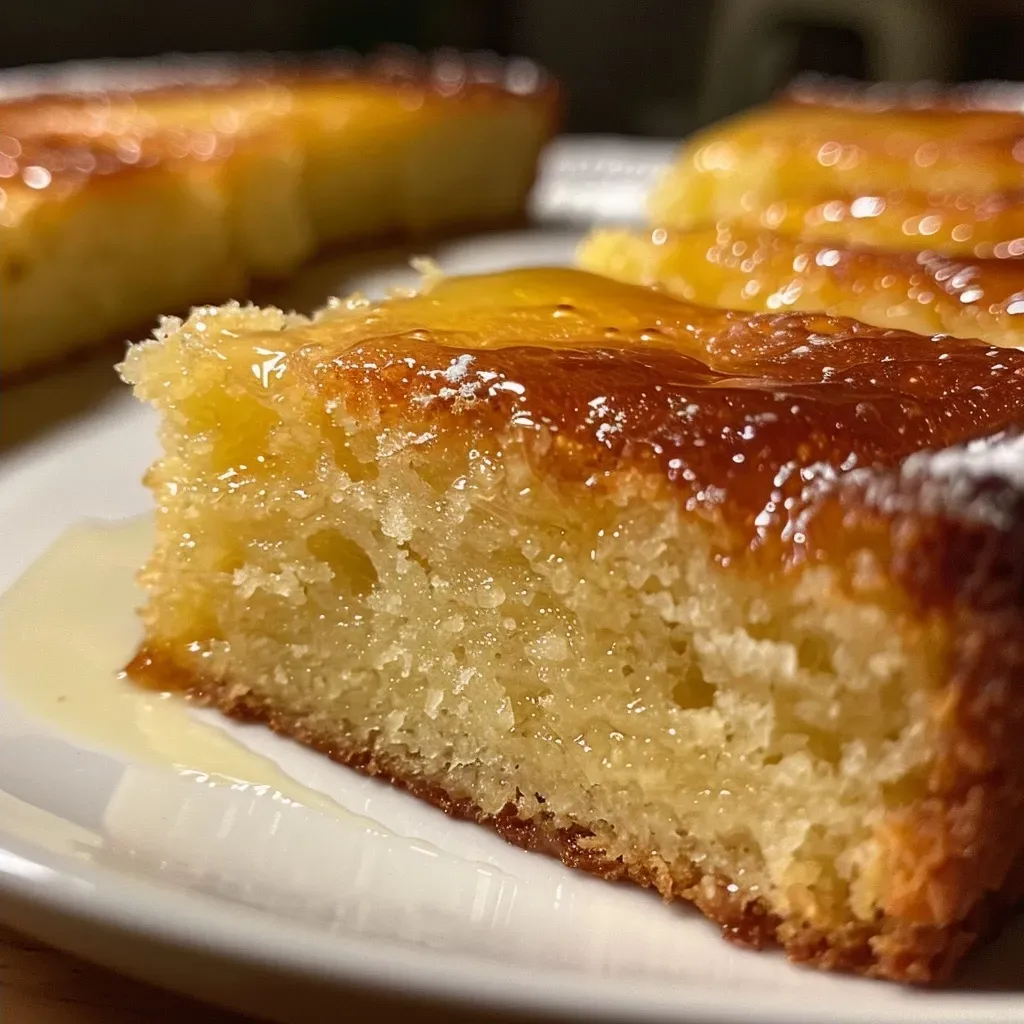 Side angle shot of a delicious maple dessert showcasing its rich texture and golden color.