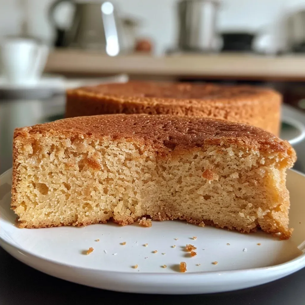Side view of a delicious spiced cake, highlighting its golden-brown crust and soft interior.