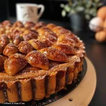['Close-up of a moist Gâteau aux marrons glacés on a plate.', 'Side view of a delicious marron-glacé cake, showcasing its texture and layers.', 'Glazed chestnut cake displayed beautifully with a rich topping.', 'Close-up of Gâteau aux marrons glacés highlighting its shiny, sweet surface.']