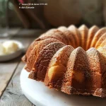 Side view of a moist gluten-free Bundt cake with spices.