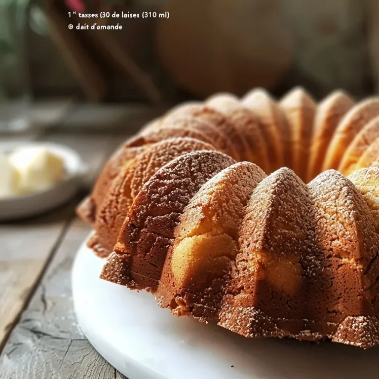Side view of a moist gluten-free Bundt cake with spices.