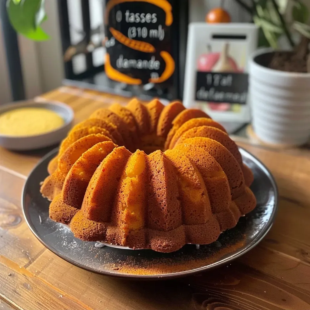 Close-up shot of a spiced Bundt cake showcasing its rich texture.