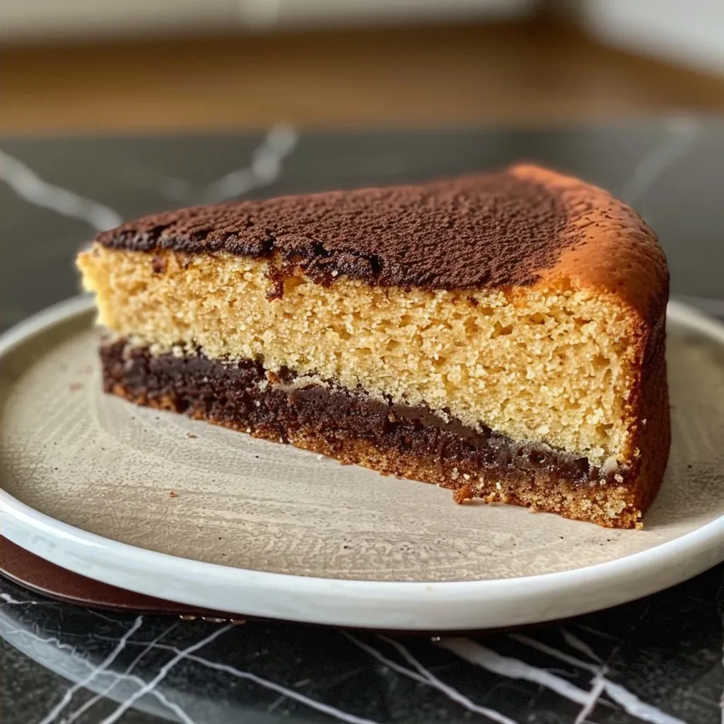 Side view of a delicious gâteau marbré, featuring distinct chocolate and vanilla swirls.