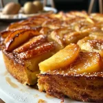 ['A close-up side view of a moist apple and cinnamon cake, showcasing its fluffy texture.', 'A juicy slice of gâteau moelleux pomme cannelle, with visible apple chunks and a dusting of cinnamon.', 'A detailed shot of a baked apple cake, emphasizing its golden crust and tender interior.', 'A delicious-looking moist apple cake, highlighting the cinnamon-spiced layers and fresh apples.']