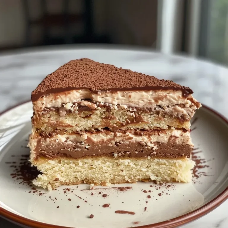 Close-up of a protein cake with chocolate and peanut butter, showcasing its moist texture.