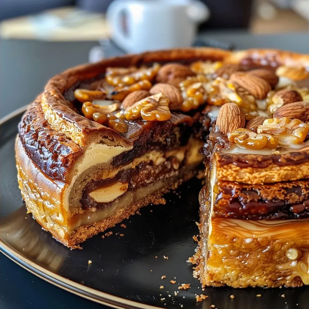 ['Close-up view of a rolled chestnut cake garnished with chestnuts.', 'Delicious gâteau roulé aux marrons displayed with a creamy texture and brown color.', 'Side profile of a moist chestnut roll cake with a rich filling.', 'Attractive rolled cake featuring chestnut cream and glazed chestnuts.']
