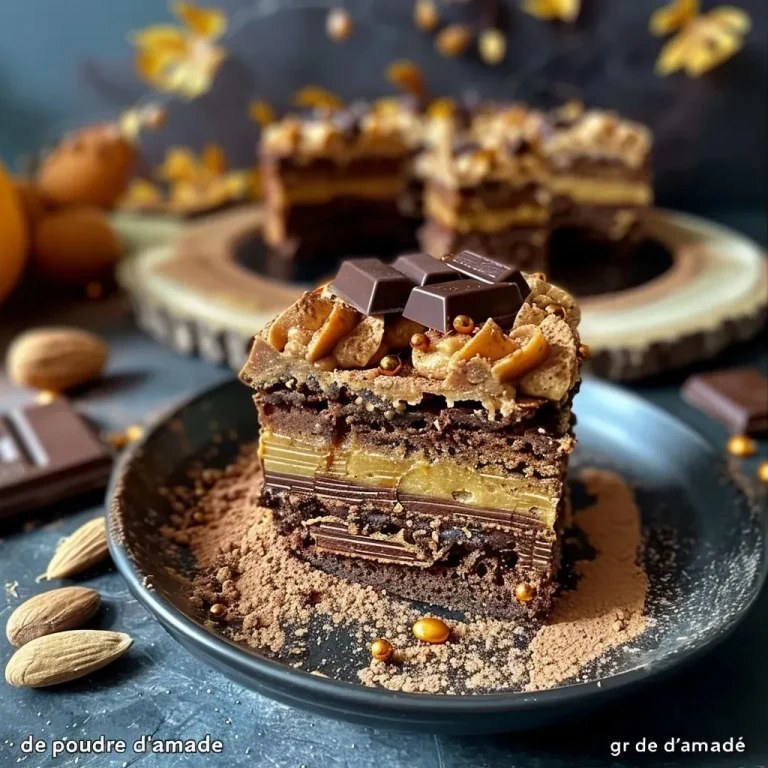 Close-up side view of a Halloween witch cake decorated with chocolate and cream.