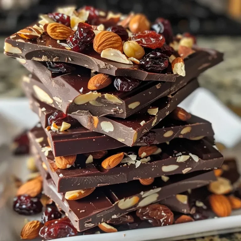 Mendiants chocolat : des douceurs irrésistibles à personnaliser Close-up of Mendiants chocolate topped with nuts and dried fruits.