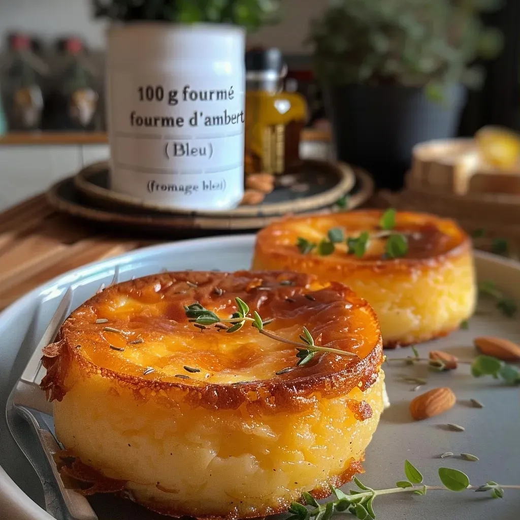 Close-up of mini cakes made with pumpkin and blue cheese, golden-brown and moist.