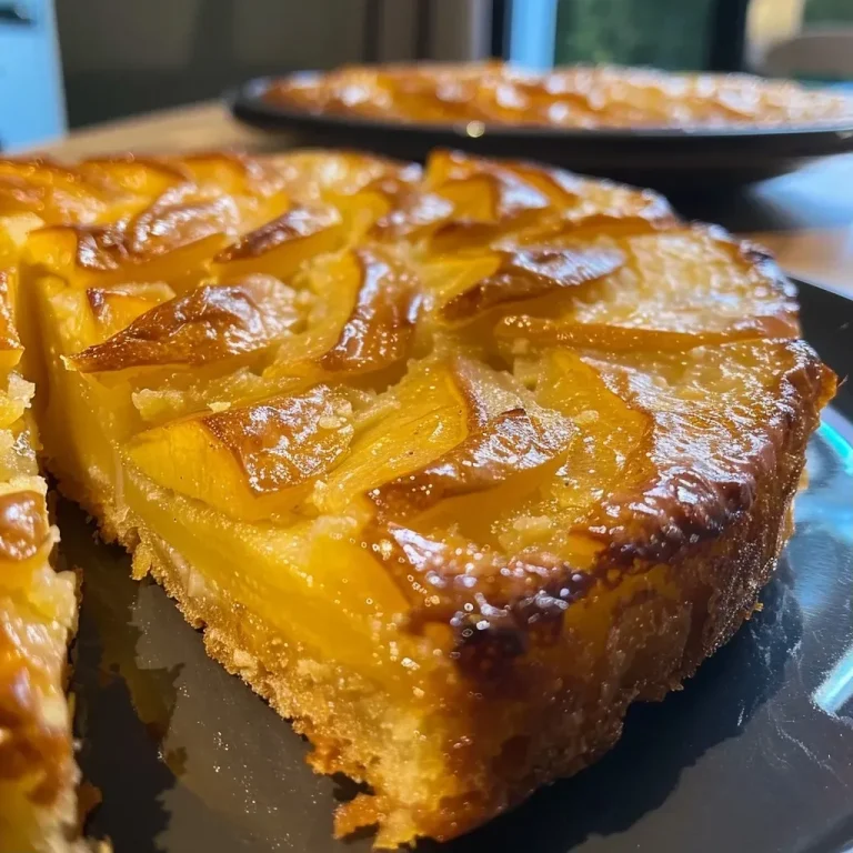['Side view of a moist apple cake with a golden crust.', 'Close-up of a delicious apple moelleux with sliced apples on top.', 'Appetizing apple cake showcasing its fluffy texture and rich color.', 'Tasty looking moelleux aux pommes, highlighting its soft, inviting layers.']