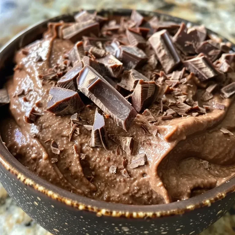 La mousse au chocolat santé qui fond dans la bouche A close-up side view of a creamy chocolate mousse in a glass bowl.
