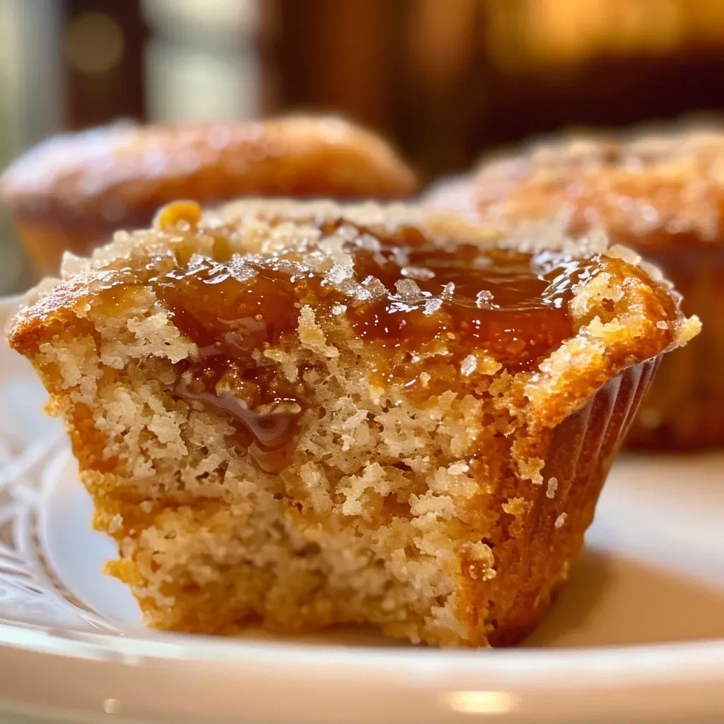 Side view of a golden muffin featuring chunks of fresh figs and slivers of almond, placed on a rustic surface.