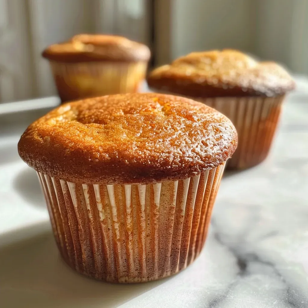 Side view of a delicious potimarron muffin, showcasing its texture and color.