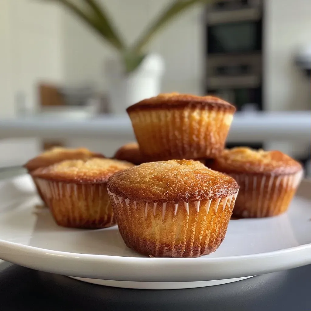 Close-up side view of freshly baked chocolate chip muffins from an Airfryer.