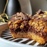 ['Close-up of a peanut butter and chocolate muffin showcasing a moist texture.', 'Side view of a delicious muffin filled with peanut butter and chocolate chunks.', 'Juicy muffin with visible chocolate and a rich peanut butter swirl.', 'Freshly baked muffin highlighting its nutty and chocolaty ingredients.']