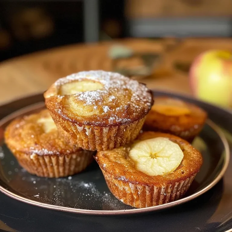 Close-up of freshly baked apple cinnamon muffins, showcasing a soft texture.