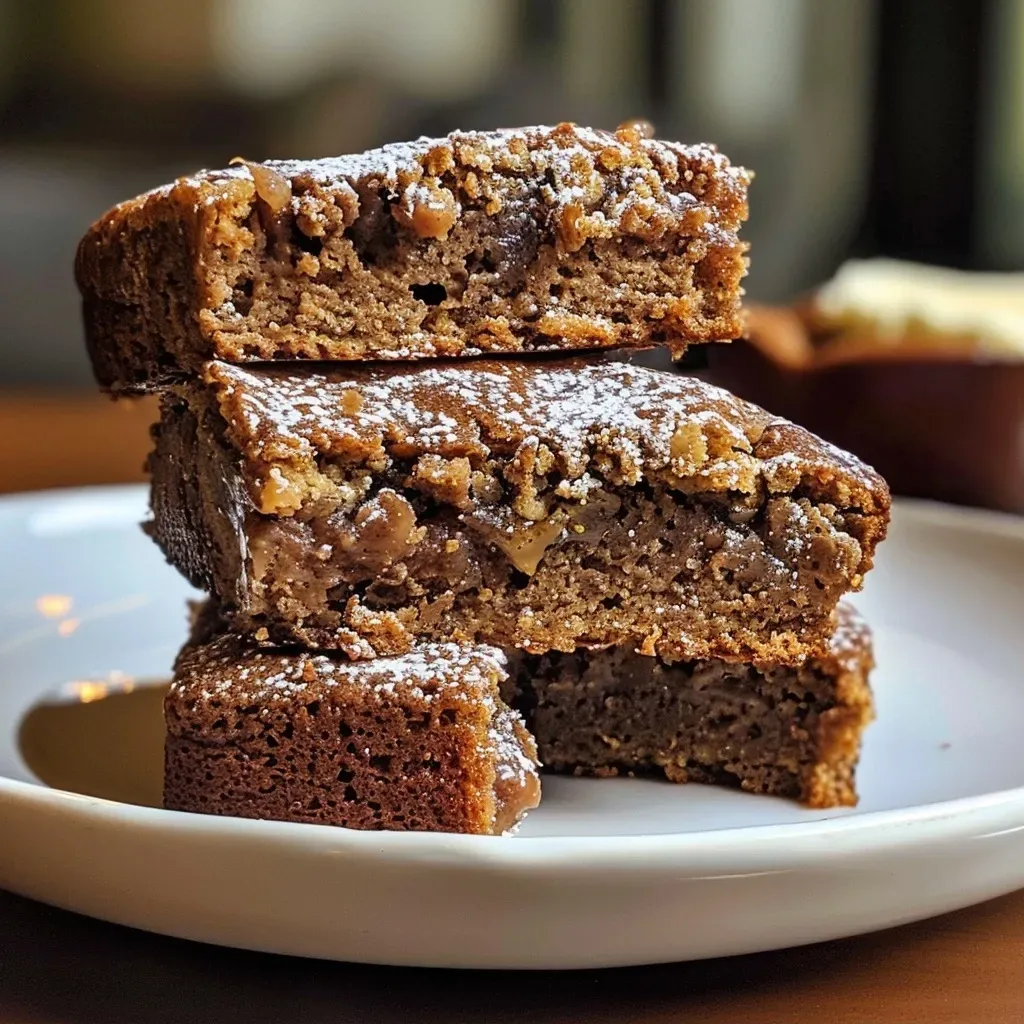 A close-up side view of a healthy gingerbread loaf, showcasing its moist texture and rich spices.