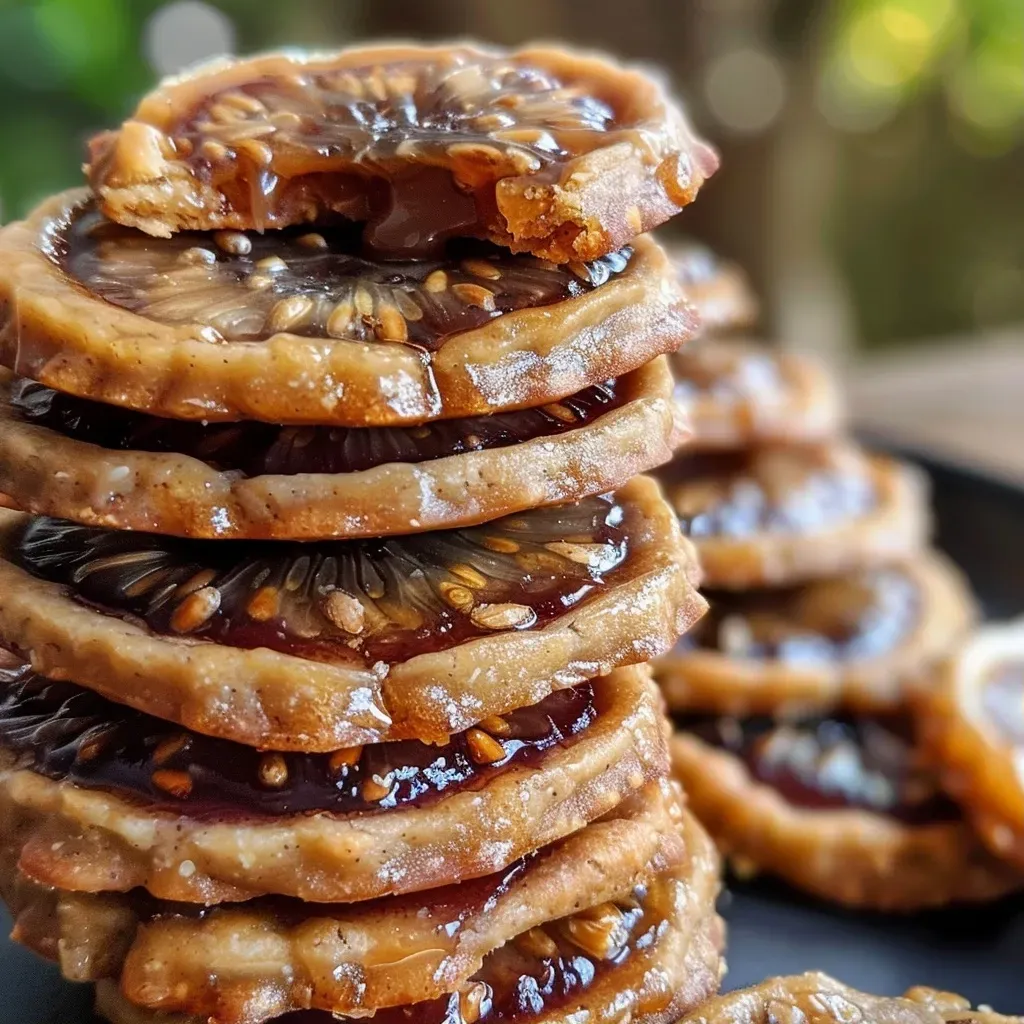 Close-up of sablés gourmands with figs, showcasing the golden-brown crust and soft fig filling.