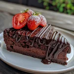 Close-up view of a moist chocolate tomato cake with a rich texture.