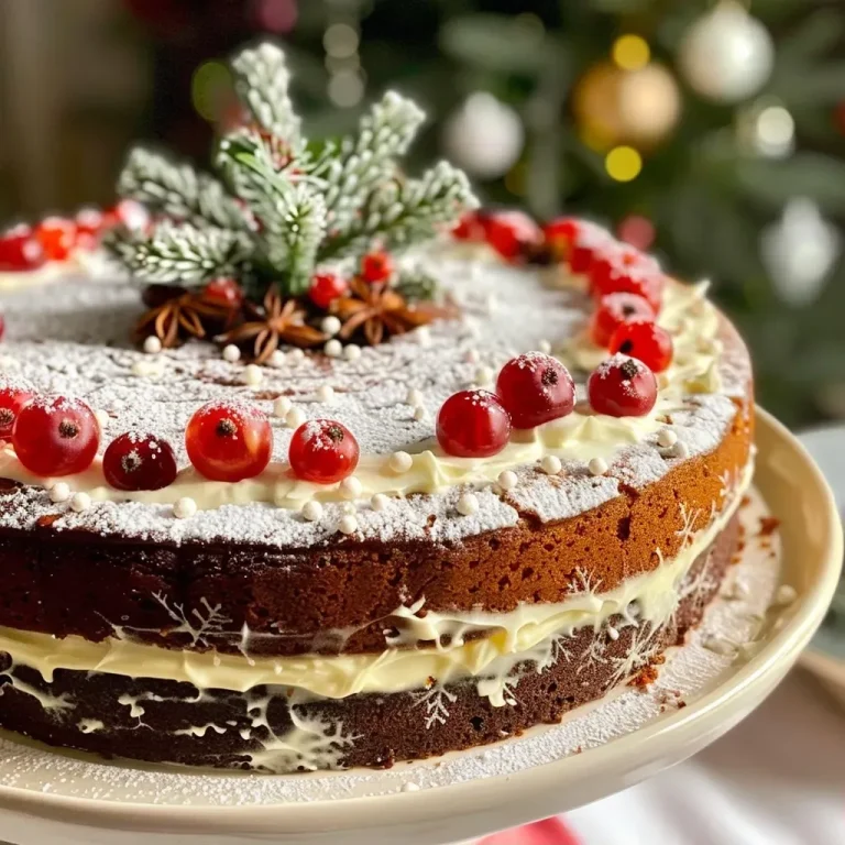 Le gâteau de Noël moelleux qui émerveillera vos convives A close-up side view of a moist Gâteau de Noël, showcasing its layers and frosting.