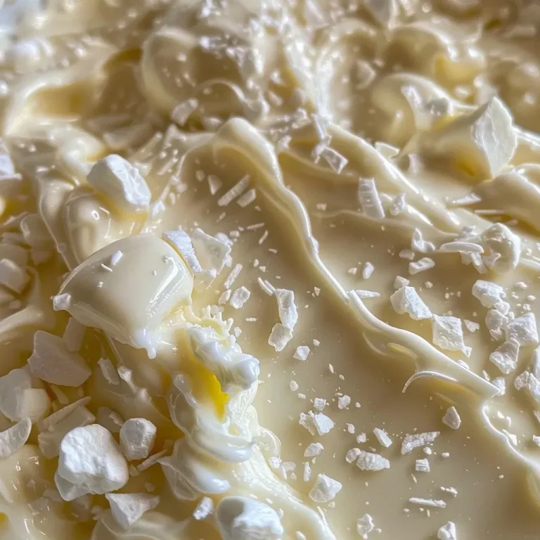 Close-up of creamy white chocolate spread in a jar.