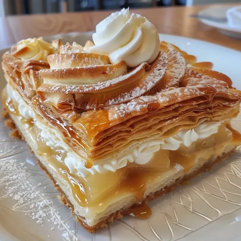 Saint-Honoré : le dessert classique à réaliser avec amour Close-up of a homemade Saint-Honoré pastry, showcasing creamy Chiboust topping and caramel decor.