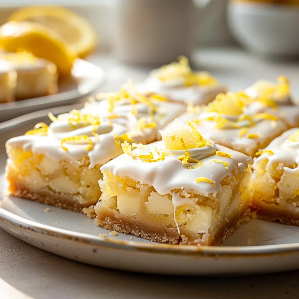 Lush side view of moist brownies featuring white chocolate and lemon zest, garnished with vibrant sprinkles.
